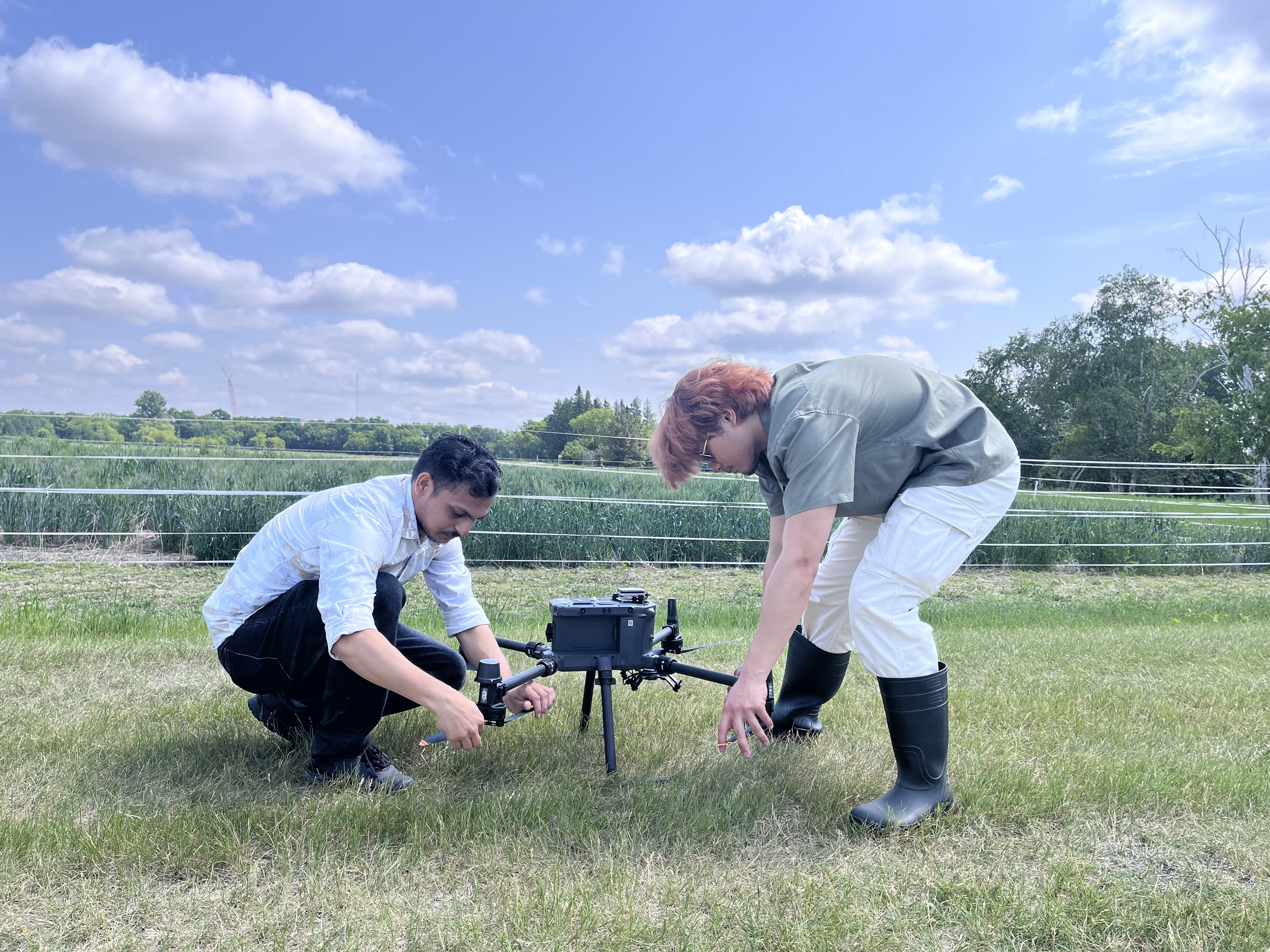 Setting up drone for data collection