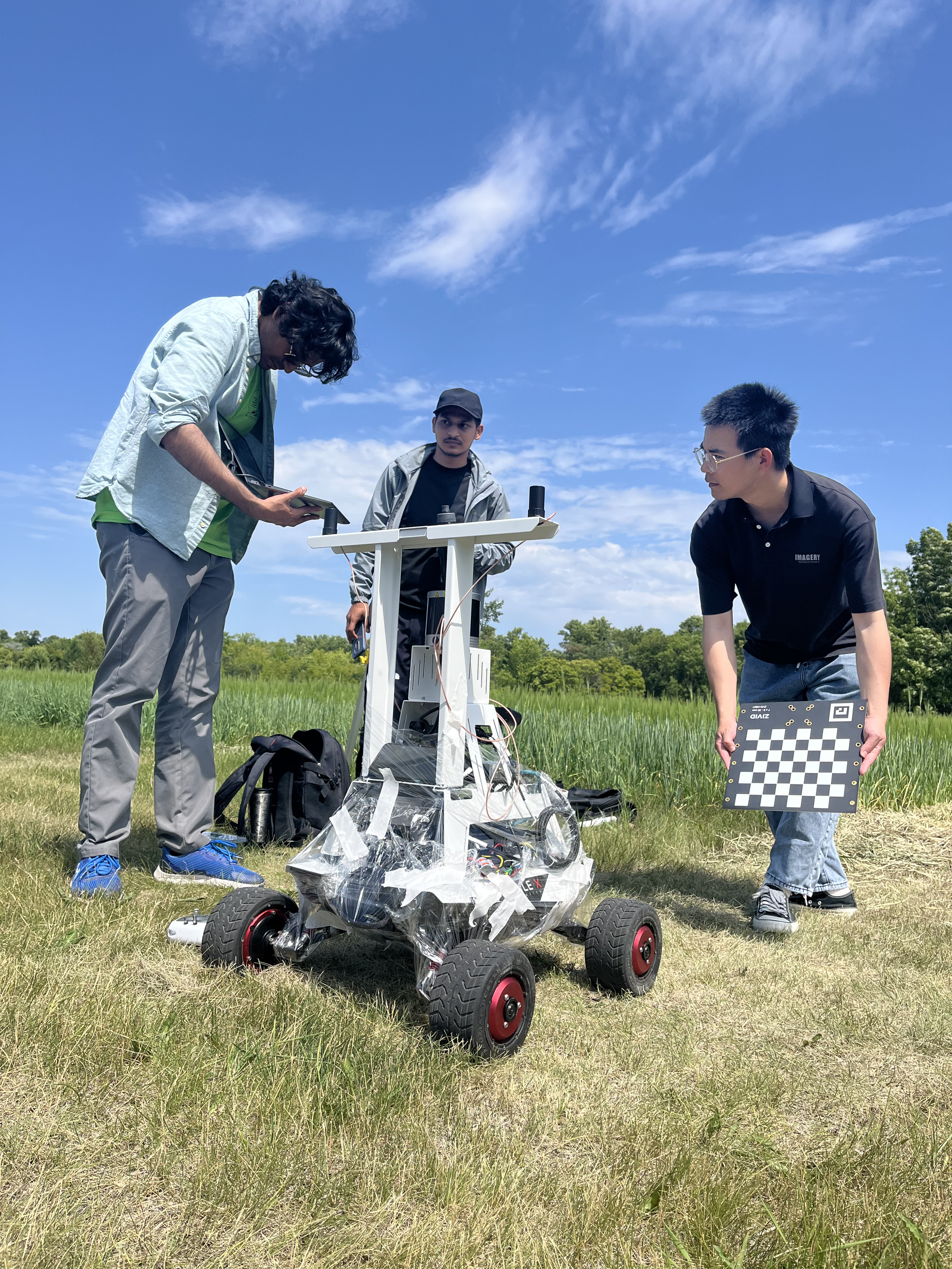 Mobile robot collecting data in the field